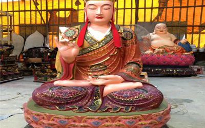 寺廟景區(qū)大型玻璃鋼彩繪佛像地藏王雕塑