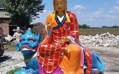 戶外景區(qū)大型玻璃鋼彩繪佛像地藏王雕塑