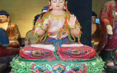 玻璃鋼彩繪寺廟景區觀音菩薩雕塑