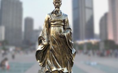 學(xué)院玻璃鋼仿銅杰出詩人屈原雕塑像