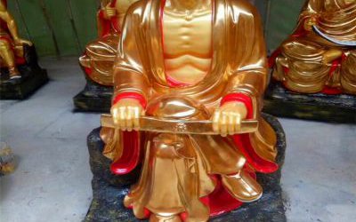 玻璃鋼彩繪寺廟景區十八羅漢雕塑