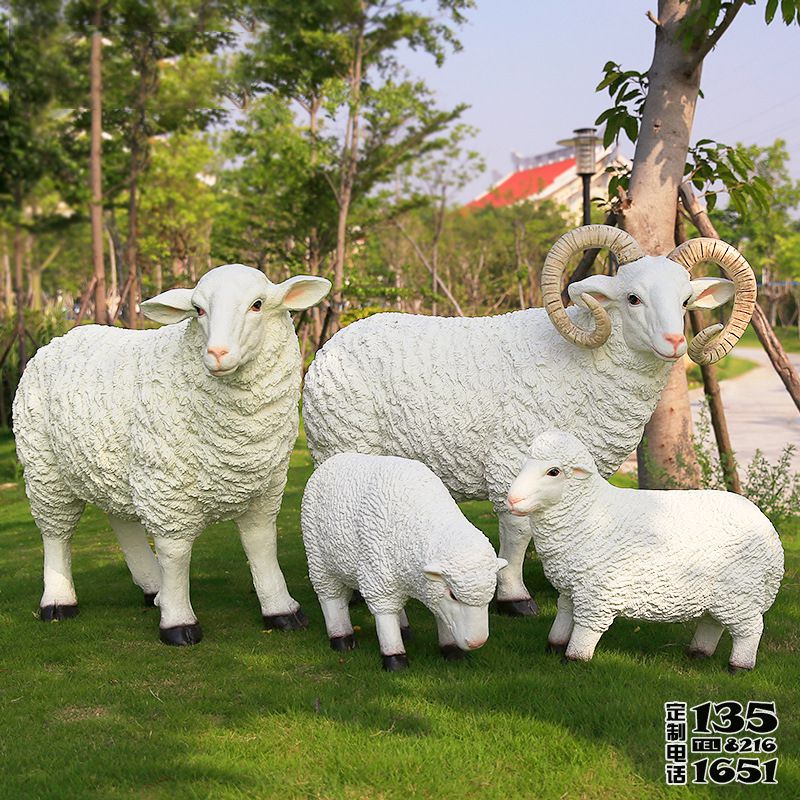 動物園玻璃鋼仿真動物綿羊雕塑 動物園玻璃鋼仿真動物綿羊雕塑