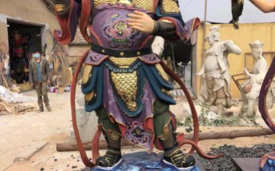 玻璃鋼持國天王彩繪景區寺廟天王雕塑