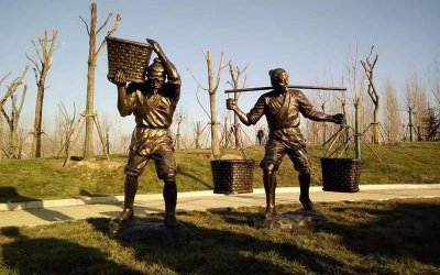 玻璃鋼傳統(tǒng)民俗農(nóng)耕仿銅人物雕塑