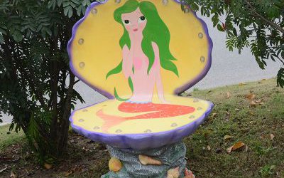 公園玻璃鋼卡通貝殼座椅雕塑