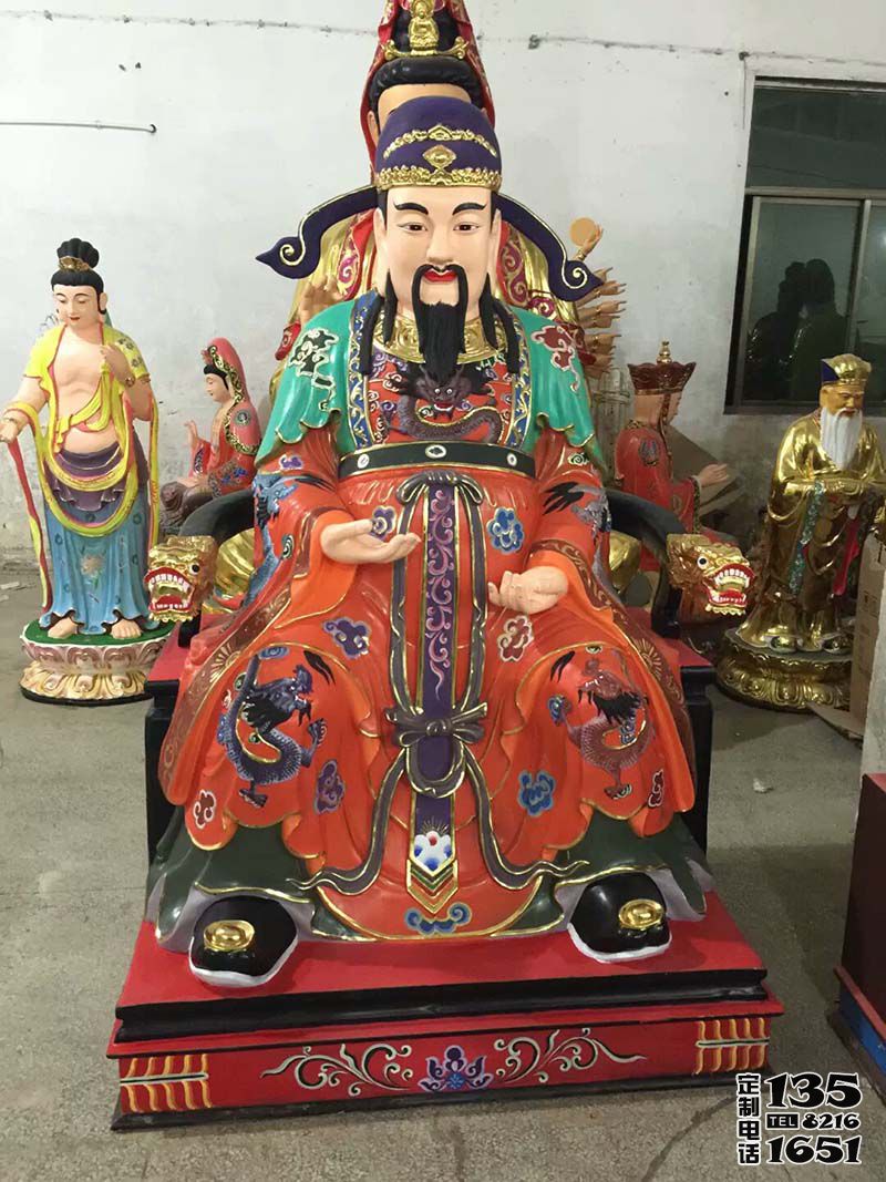 玻璃鋼彩繪寺廟文昌帝君雕塑 玻璃鋼彩繪寺廟文昌帝君雕塑