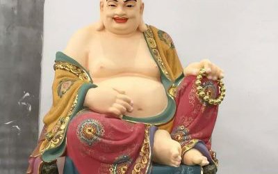 玻璃鋼彩繪景區(qū)寺廟大肚子菩薩十八羅漢布袋羅漢雕塑