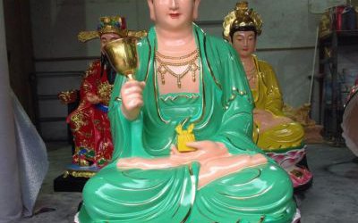 景區寺廟大型佛像玻璃鋼彩繪蠶神娘娘雕塑