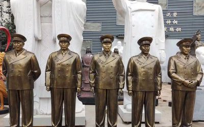 景區玻璃鋼仿銅世界偉人十大元帥雕塑