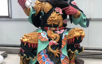 景點大型玻璃鋼彩繪看書的關(guān)公雕塑