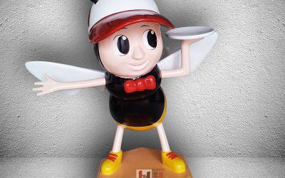游樂園商場(chǎng)可愛卡通公仔玻璃鋼蜜蜂雕塑