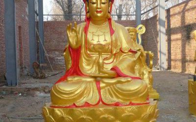 寺廟玻璃鋼漆金菩薩觀音雕塑