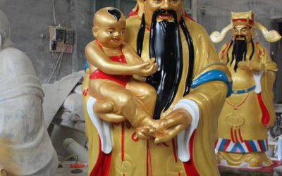 玻璃鋼彩繪宗教廟宇神像福祿壽雕塑