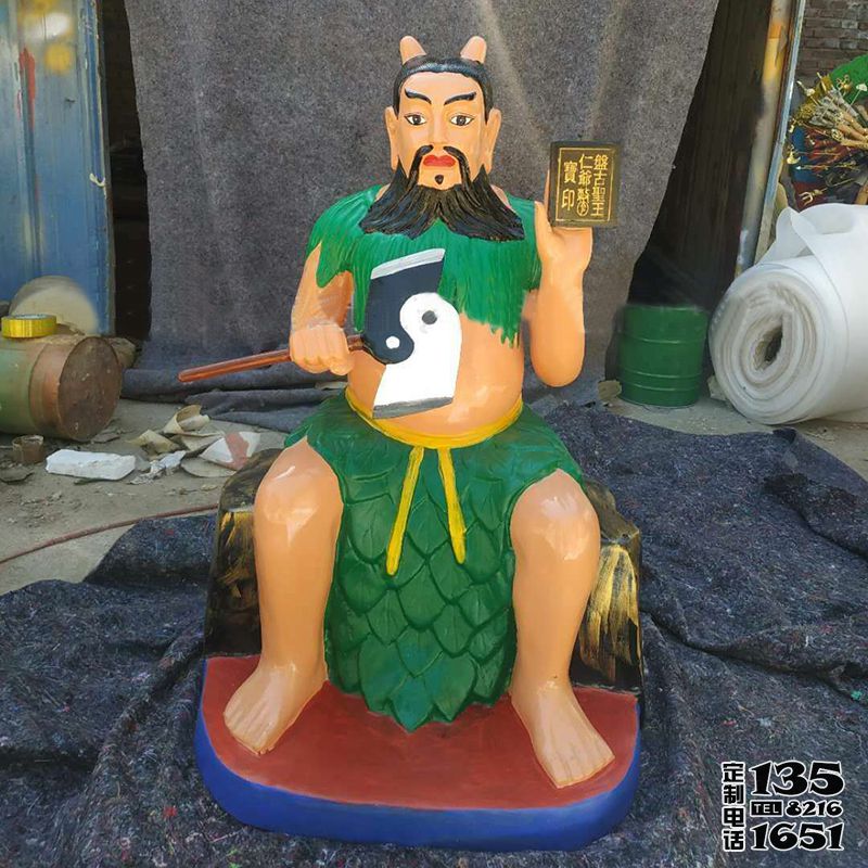 景區(qū)寺廟玻璃鋼彩繪五榖神農大帝雕像