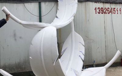 觀光景區(qū)玻璃鋼仿真羽毛造型雕塑