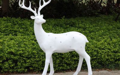 玻璃鋼戶外別墅小區(qū)梅花鹿雕塑